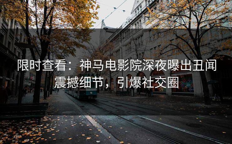限时查看：神马电影院深夜曝出丑闻震撼细节，引爆社交圈