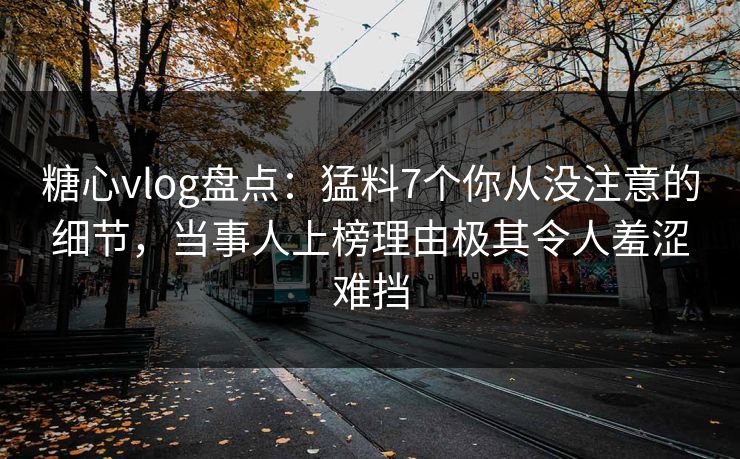 糖心vlog盘点：猛料7个你从没注意的细节，当事人上榜理由极其令人羞涩难挡