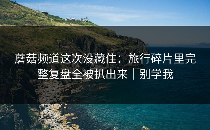 蘑菇频道这次没藏住:旅行碎片里完整复盘全被扒出来|别学我 蘑菇频道这次没藏住:旅行碎片里完整复盘全被扒出来|别学我